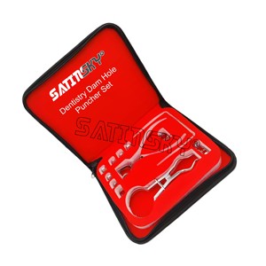 Kit de perforateurs dentaires avec étui en cuir, pinces pour perforateur dentaire, outils orthodontiques en caoutchouc, clip de barrage dentaire - Product Image 1