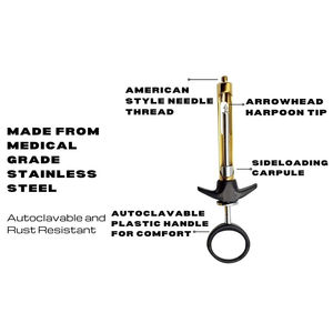 Pince à hémolock instrument médical Seringue dentaire Aspiration 1.8ml Seringue noire et dorée Instrument dentaire Fournisseur en gros - Product Image 6