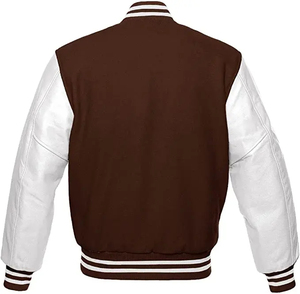 Fashion <b>Mens</b> Varsity Baseball College Letterman High School Bomber Wool Genuine <b>Leather</b> <b>Jacket</b> - Product Image 2