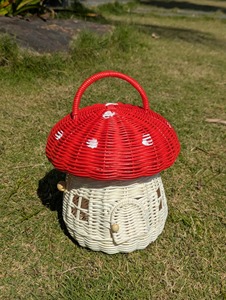 Panier en rotin artisanal en forme de champignon, paniers de rangement faits à la main, rotin naturel, multifonctionnel moderne, fabriqué au Vietnam - Product Image 1