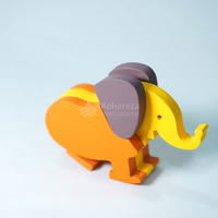 Amusant Montessori Rampe en bois Marche Éléphant Jouet Pull & Walk Jouet pour enfants