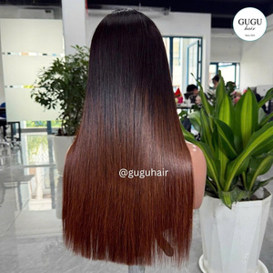 Vendeur de cheveux vietnamiens bruts Super Double Drawn Perruques à fermeture transparente Dentelle Os Perruque de cheveux humains vierges droits Densité 250 - Product Image 2