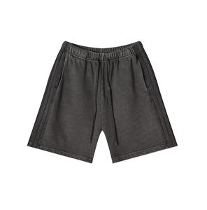 Short vintage personnalisé pour hommes, délavé à l'acide, séchage rapide et respirant, 100% coton avec impression de teinture solaire, style bouffant à bords bruts et décontracté - Product Image 2