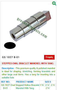 Green Star Sa Pvt Ltd GS สร้อยข้อมือวงรีแบบขั้นบันไดเหล็ก1027B-01เครื่องมือเครื่องประดับสำหรับงานหัตถกรรม - Product Image 2