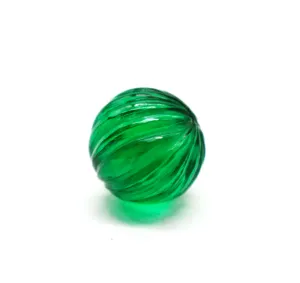祖母绿雕刻南瓜水晶20x20x20mm毫米光滑愈合雕刻水晶顶级品质祖母绿石雕。(实验室生长)