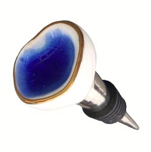 Bouchon de bouteille en céramique doré, peint à la main, boutons en céramique, huile d'olive, articles cadeaux - Product Image 1