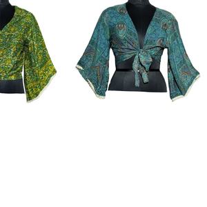 Nouveau bohème antistatique Satin Saree haut dentelle décoration haute couture tendance prêt à expédier conception pour les femmes confortable jolie - Product Image 1