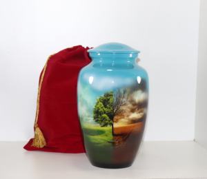 Urne funéraire en métal de style européen classique pour les cendres humaines, d'animaux de compagnie et de bébés - Écologique et durable, plusieurs tailles et designs - Product Image 4