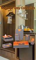 Plateau de service, protège-documents, poubelle, boîte à mouchoirs, porte-menus et porte-factures en cuir et bois de bouleau, personnalisables avec logo, certifiés ISO, pour hôtels et chambres d'hôtel
