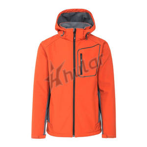 Venta al por mayor de los hombres chaquetas Softshell de manga larga con capucha impermeable Casual al aire libre para la primavera con cremallera completa abrigos de poliéster - Product Image 5