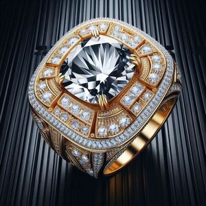 Bague de luxe unisexe tendance en or rose 18 carats avec diamant Moissanite de qualité supérieure, taille brillant, certifiée IGI - Product Image 2