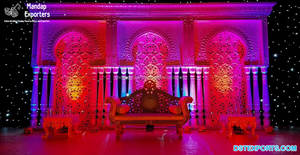 Idées de cadres de scène de réception uniques de style arabe, décorations de scène de mariage asiatiques pour mariages, piliers 3D de mariage en gros au Canada - Product Image 2