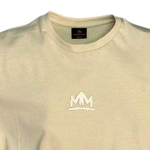 T-shirt Pyrex Graphic pour hommes et femmes, imprimé texte audacieux, en coton crème, style streetwear minimaliste - Product Image 3