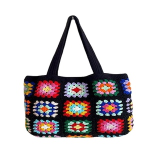 Venta al por mayor de bolso de punto personalizado de ganchillo grande bolso de hombro estilo étnico de lana para las mujeres - Product Image 1