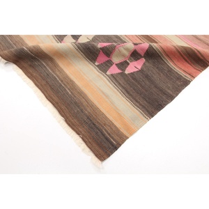 4.9x8.6 ft Turkish Rug, Vintage Large Rug, <b>Brown</b> Pink Patchwork <b>Wool</b> Rug - Product Image 5