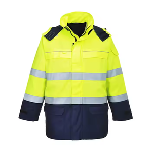 Ropa DE TRABAJO personalizada Chaleco DE SEGURIDAD reflectante de alta visibilidad impermeable de dos tonos con logotipo personalizado 100% poliéster para hombres - Product Image 6