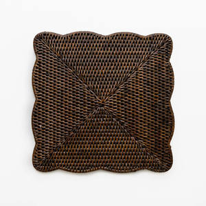 Set de table carré en rotin festonné, élégant, rustique, écologique, durable, pour hôtel, restaurant, service à domicile - Product Image 4