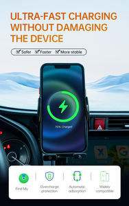 Vente en gros Localisateur GPS 15W avec capteur intelligent Clip pour bouche d'aération Chargement rapide sans fil Support de téléphone antidérapant à verrouillage ferme - Product Image 2