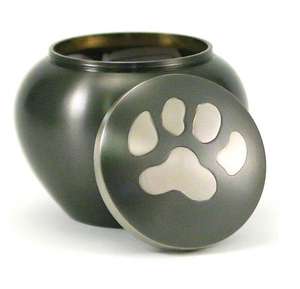 Urne funéraire pour animaux de compagnie en argent pour les cendres Urne funéraire en métal avec motif de patte Urne souvenir moderne - Product Image 6