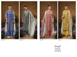 ผ้าคอตตอนพิมพ์ลายปักสไตล์ซาลวาร์ Kameez แคตตาล็อกแบบเต็มชุดสำหรับงานปาร์ตี้สไตล์อินเดียเสื้อผ้าปากีสถาน - Product Image 5