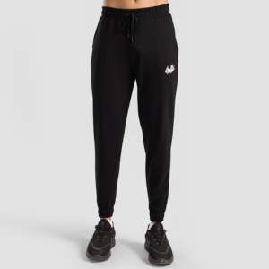 Pantalones Deportivos Hunt Negros con Cintura Elástica, Estilo Casual Elegante, Decoraciones con Cremallera y Pliegues, Talla XL, Tela de Felpa Francesa, Corte Recto - Product Image 1