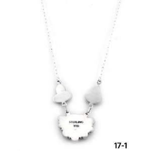 Collier artisanal sud-ouest avec serti clos, mélange de turquoise et technologie d'incrustation en argent sterling - Product Image 4