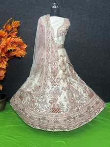 Diseñador Balgory Silk Lehenga Choli Heavy Jarakan Work 12 Kali Flare Multi Color Doble Dupatta Rajwadi Colección nupcial - Product Image 2