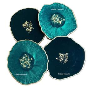 GLITTER Lot de 4 sous-verres en résine de luxe faits à la main pour tapis de table et de cuisine au meilleur prix - Product Image 4