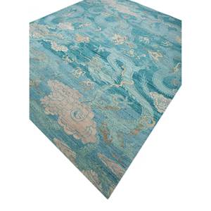 Tapis en laine noué à la main Erbe Classic Blue pour salon, rectangulaire, style abstrait, modèle AKWL-1642 - Product Image 2