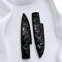Grands Couteaux en Obsidienne Noire Faits à la Main Dagues en Cristal Sculpté en Vrac Lot