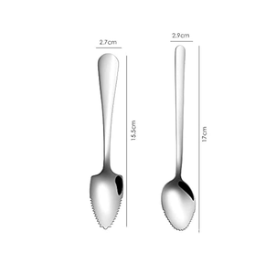 Artisanat solide en acier inoxydable pamplemousses cuillère gadgets de cuisine outils miroir poli dentelé Dessert cuillère - Product Image 6