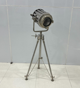 Spotlight Chrome Finish Floor <b>Lamp</b> Searchlight Expandable Tripod Steel Handmade Stand High Quality <b>Lamp</b> - Product Image 2