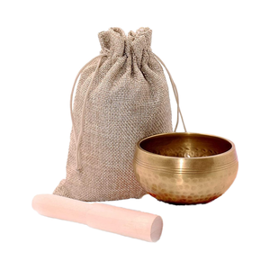 Decorative Tibetan Style Brass Singing Bowl with Stick and <b>Cushion</b> for Peaceful Home Meditation and <b>Yoga</b> Healing - Product Image 1