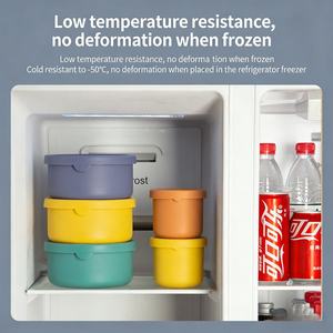 Factory Wholesale Custom High Quality Silicone Food <b>Storage</b> Containers Round Nestable Bowls with Lids for Freezer <b>Microwave</b> - Product Image 3