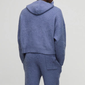 Conjunto de Dos Piezas de Sudadera con Capucha de Forro Polar para Hombre con Logotipo Personalizado a Precio de Fábrica 2026 / Conjunto Casual Cálido de Sudadera con Capucha de Forro Polar para Hombre OEM 2026 - Product Image 5