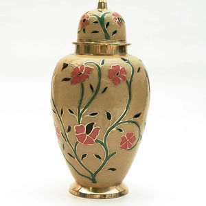 Urne adulte en laiton pour souvenir commémoratif des cendres humaines adaptée au cimetière funéraire et à l'affichage personnel à la maison - Product Image 1