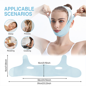 Portatile V-Line riutilizzabile doppio mento cintura di sollevamento casa cura del viso maschera dimagrante bendaggio <span class=keywords><strong>per</strong></span> la cura personale della bellezza del sonno PC - Product Image 5