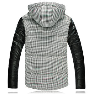 Offre Spéciale hommes 100% coton cuir manches à capuche Logo personnalisé pull à manches raglan hiver doublé sweat solide tricoté - Product Image 2