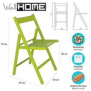 WELL HOME FURNITURE & DECORATION Set di 4 Sedie BAS in Legno di Faggio con Finitura Verde - Product Image 2