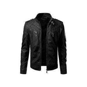 Chaquetas de cuero para hombre, moda de otoño, Color sólido, Popular, Simple, informal, 2022 - Product Image 4