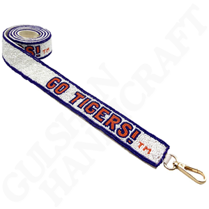 Handcrafted Stylish Customizable Hotty Toddy Beaded <b>Bag</b> Strap Cotton Fabric Accessory for Game Day Embroidery Crafts Needlework - Product Image 3