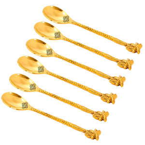 Cuchara de Latón Dorado de Diseño con Motivo de Árbol, Cubertería Elegante para Fiestas y Decoraciones - Product Image 3