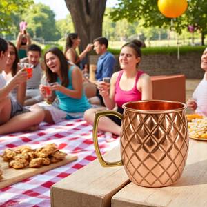 Vente en gros de mules de Moscou en cuivre de luxe mules écologiques en métal design pour boire mug martelé - Product Image 3