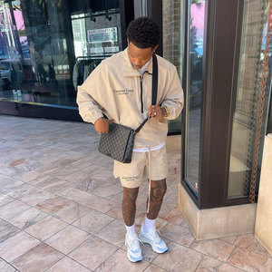 Bonito chándal corto de color, ropa de calle, sudadera cortavientos, pantalones de nailon, conjunto de pantalones cortos, chándal para hombre - Product Image 5