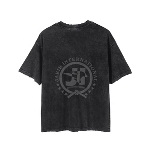 Camiseta de gran tamaño con lavado ácido 2024 para hombre, personalizado logotipo gráfico, diseño Vintage de talla grande, gráfico personalizable de algodón pesado - Product Image 5