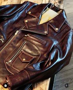 Chaqueta de bombardero de cuero larga personalizada de alta calidad para hombre, abrigo de invierno de longitud completa Premium con cierre de cremallera, venta al por mayor - Product Image 6