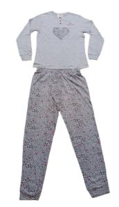 Conjunto de dos piezas de camiseta y pantalón de manga larga de Jersey de algodón para mujer ropa personalizada - Product Image 1