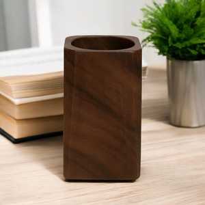 Solid Wood Pen <b>Holder</b> Durable and Stylish Table Decor Classic Wooden <b>Pencil</b> & Pen Stand <b>for</b> Workstation - Product Image 3