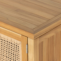 Buffet d'extérieur 72 en bois de teck et canne tissée