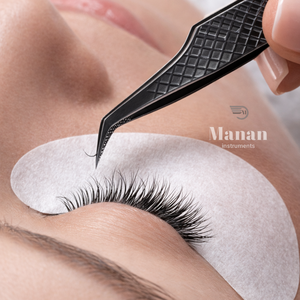 Pince à cils de précision noire à pointe en L, outil d'extension de cils, manche antidérapant, outil pour volume de cils - Product Image 3